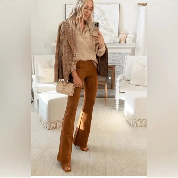 NWT Spanx Faux Suede Flare Pants - Picture 2 of 6